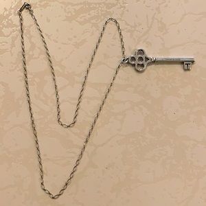 Tiffany sterling crown key with chain